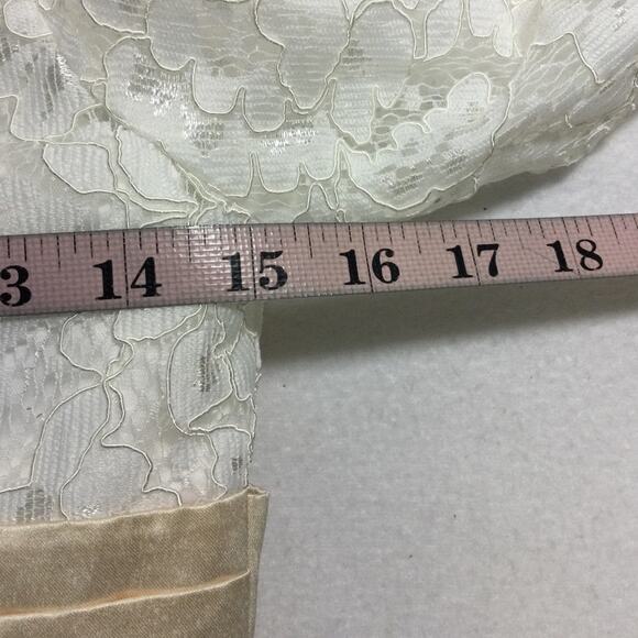 FLOWER GIRL PARTY DRESS SZ 12-13 Y white blue lace beaded wedding NEW 0B18 - Picture 4 of 7